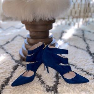 Loiuse et Cie Blue Suede strap cut-out high heels - SIZE 10M